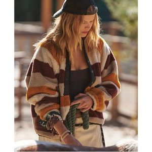Free People Hit the Slopes Printed Fleece Jacket